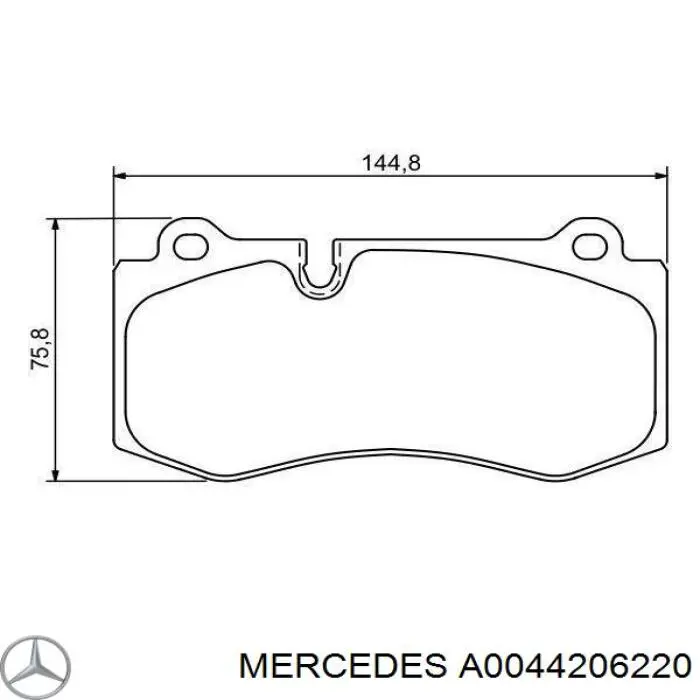 A0044206220 Mercedes Sapatas do freio dianteiras de disco