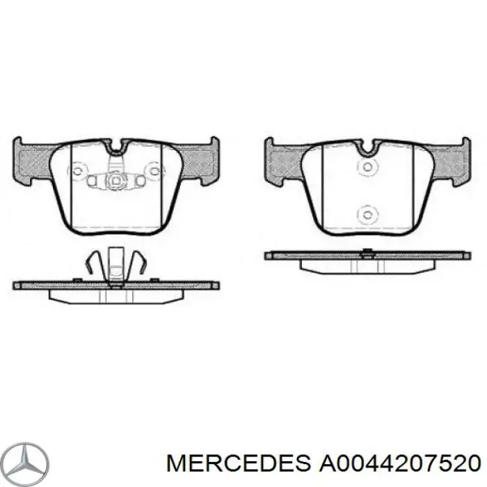 A0044207520 Mercedes Sapatas do freio dianteiras de disco