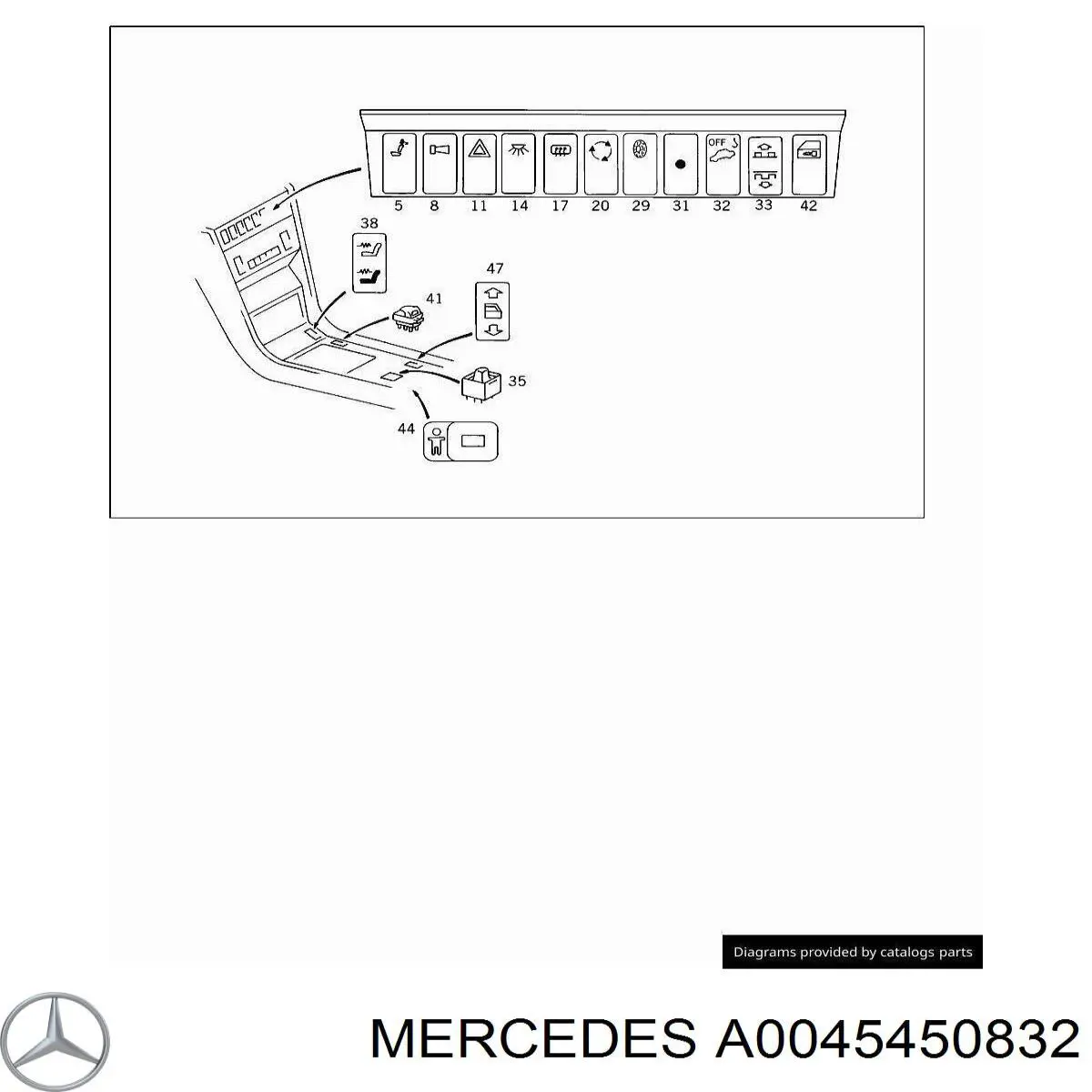 A0045450832 Mercedes Módulo de ignição (comutador)