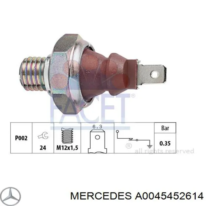 A0045452614 Mercedes Sensor de pressão de óleo