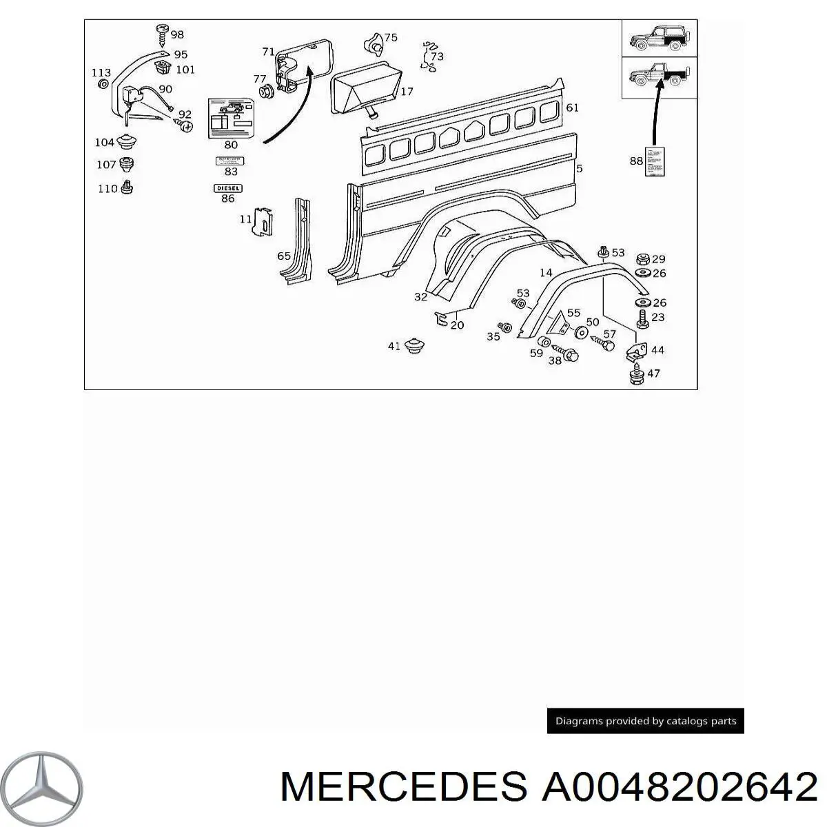 Motor acionador de abertura do alcapão de tanque Mercedes G I W463