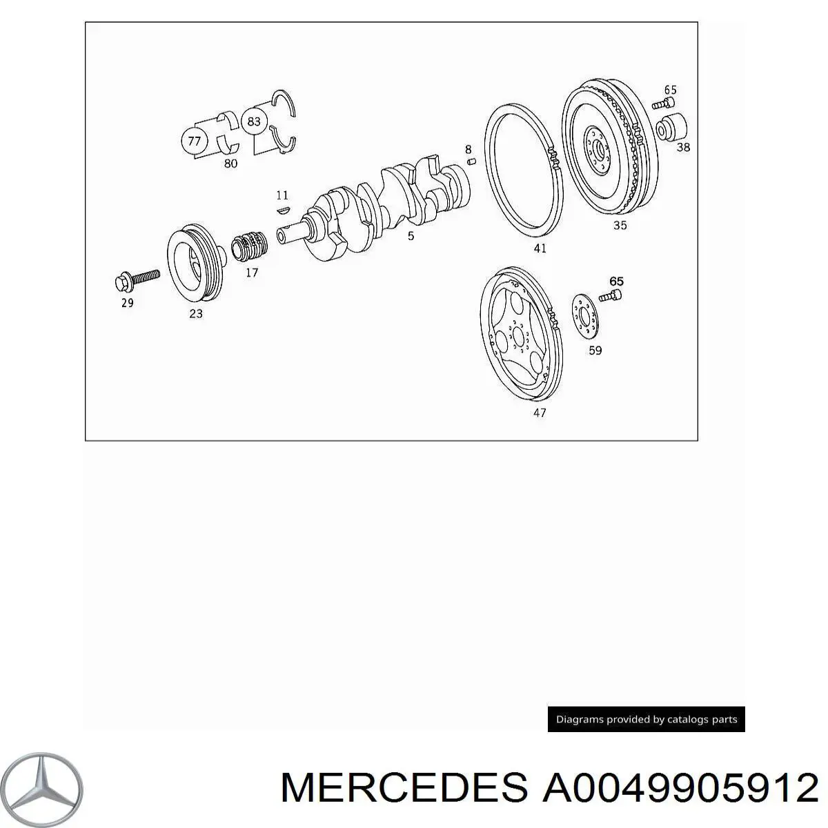 0079905104 Mercedes Parafuso de fixação de volante