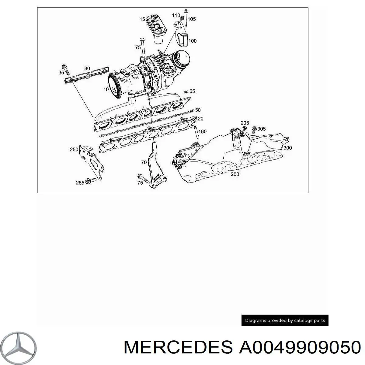 A0049909050 Mercedes Porca de tubo coletor de escape