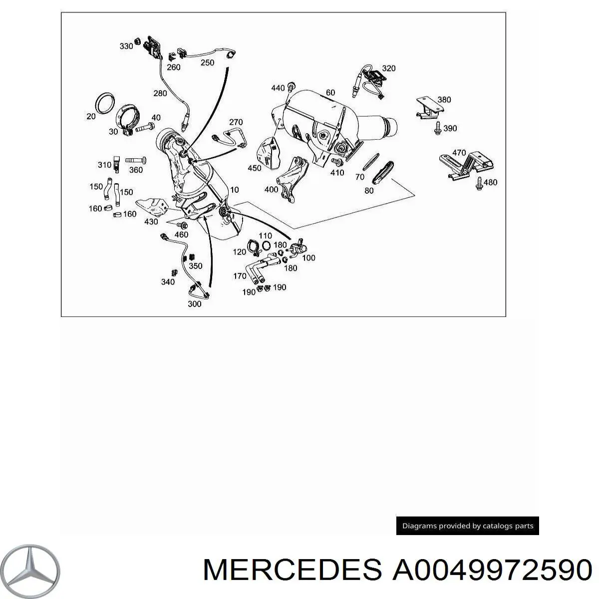 A0049972590 Mercedes Braçadeira de silenciador dianteira