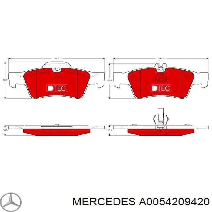 Sapatas do freio traseiras de disco Mercedes A0054209420 preço, a partir de 28,34 USD