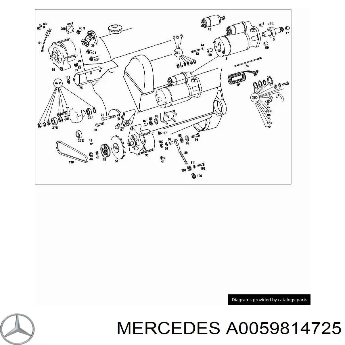 A0059814725 Mercedes Rolamento do gerador