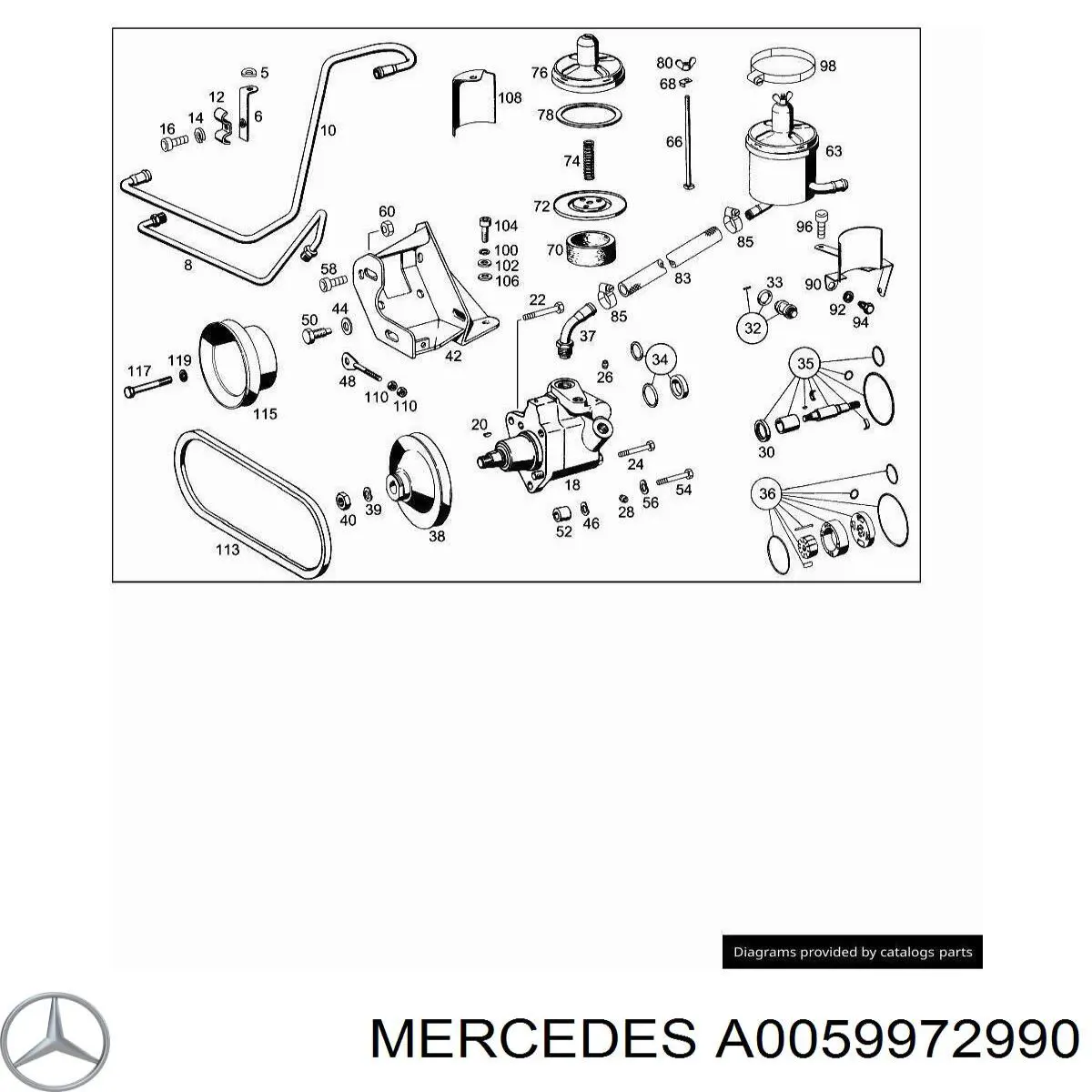 Compre A0059972990 Mercedes Braçadeira de aperto metálica, universal