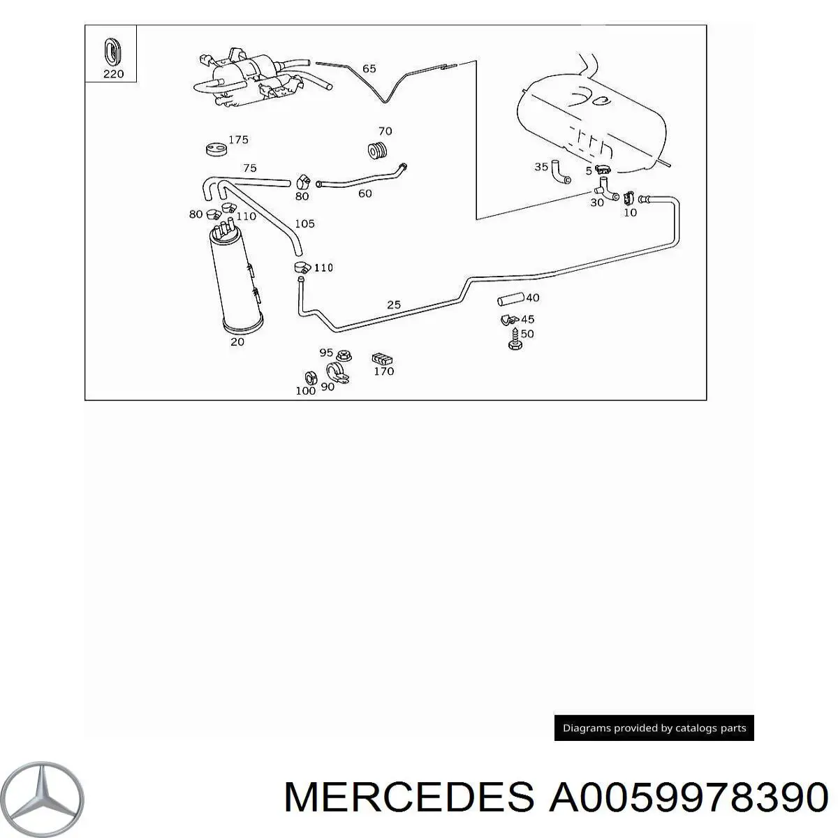 A0059978390 Mercedes Braçadeira de silenciador dianteira