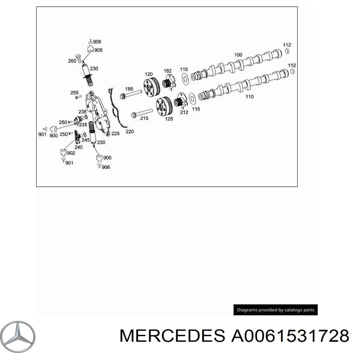 A0061531728 Mercedes Sensor de posição da árvore distribuidora