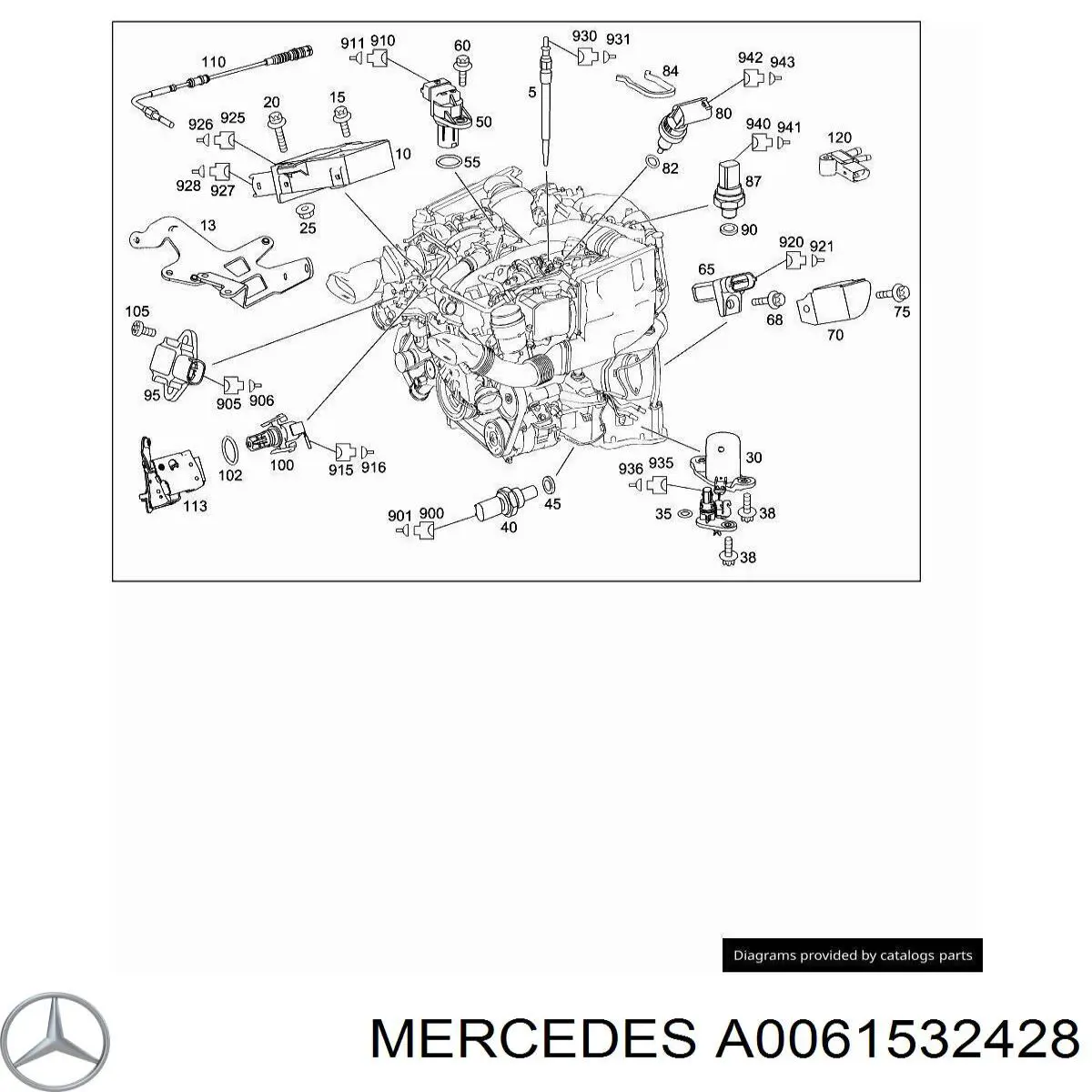 Sensor de posição da árvore distribuidora A0061532428 Mercedes