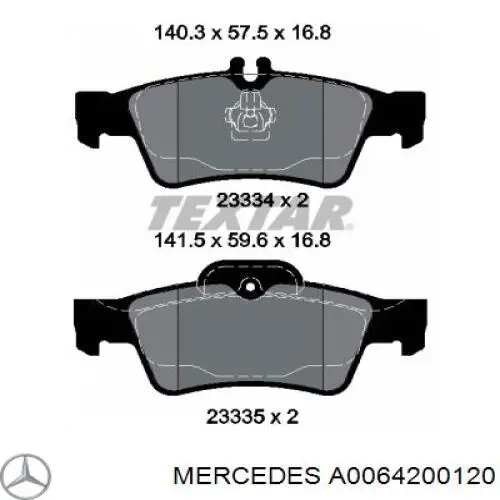 Compre A0064200120 Mercedes Sapatas do freio traseiras de disco