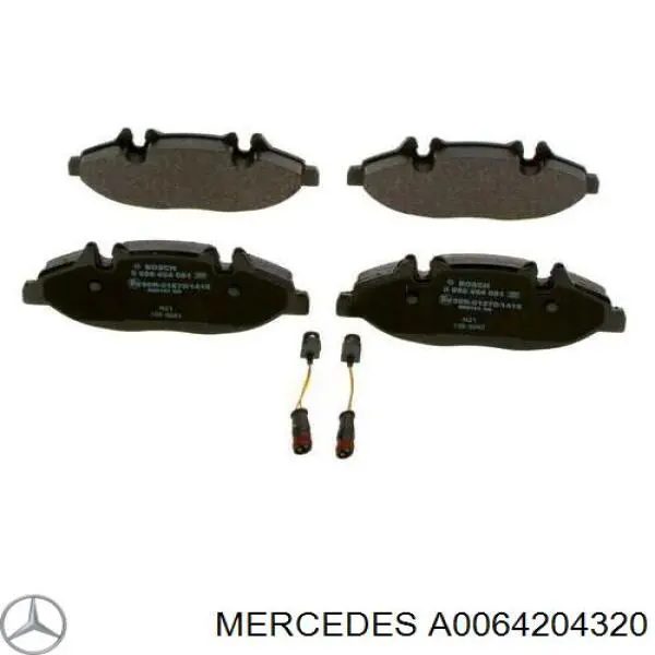 A0064204320 Mercedes Sapatas do freio dianteiras de disco
