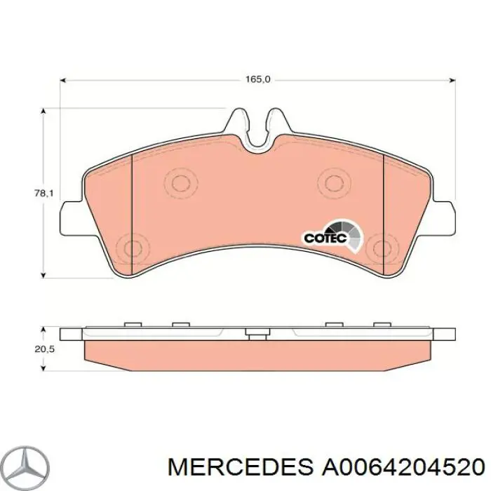 Sapatas do freio traseiras de disco Mercedes A0064204520 preço, a partir de 43,36 USD