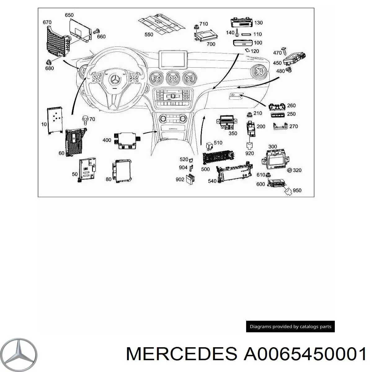 A0065450001 Mercedes Unidade de dispositivos de segurança