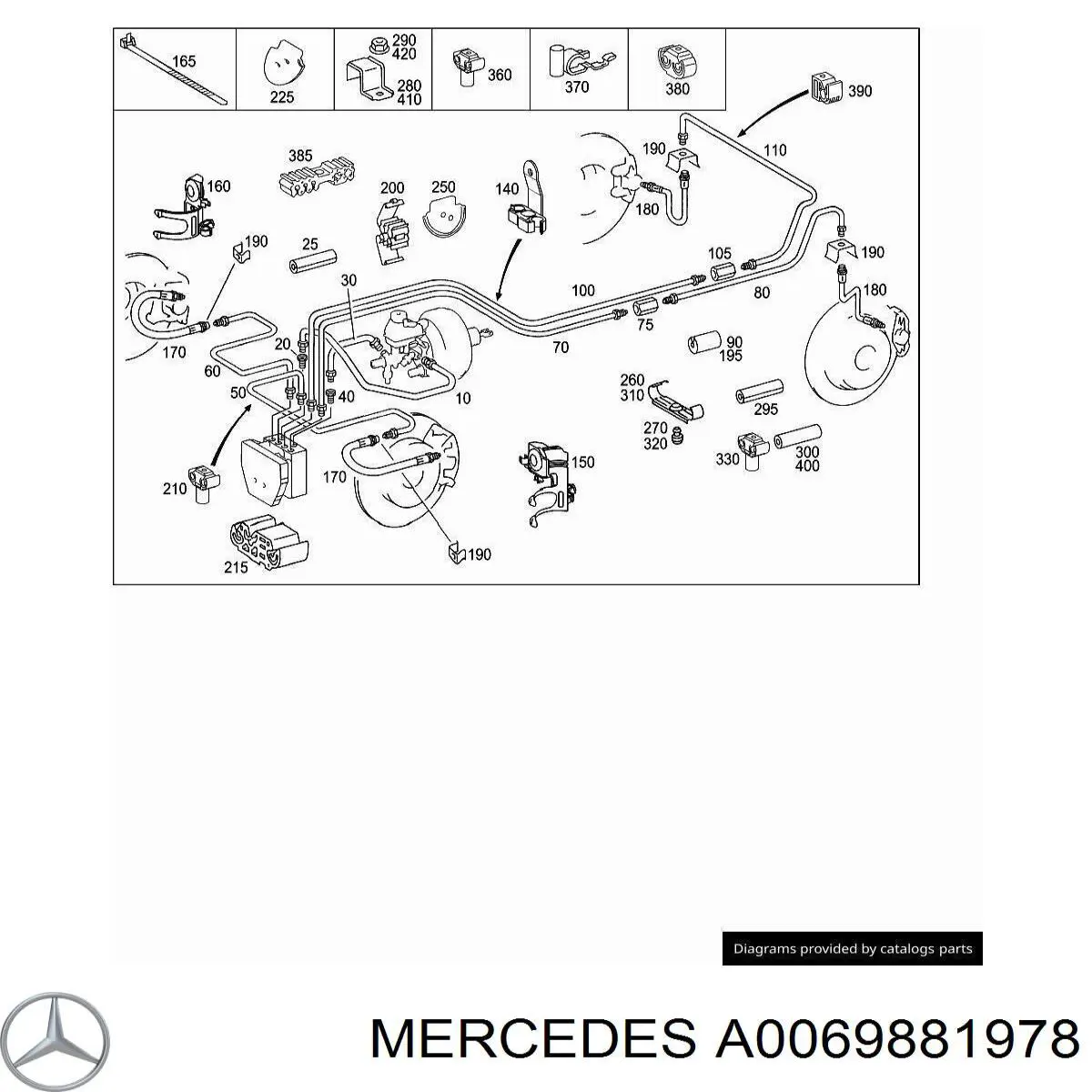 A6674280840 Mercedes Braçadeira de tubo do freio