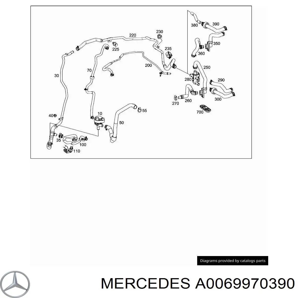 A0069970390 Mercedes Braçadeira de aperto metálica, universal