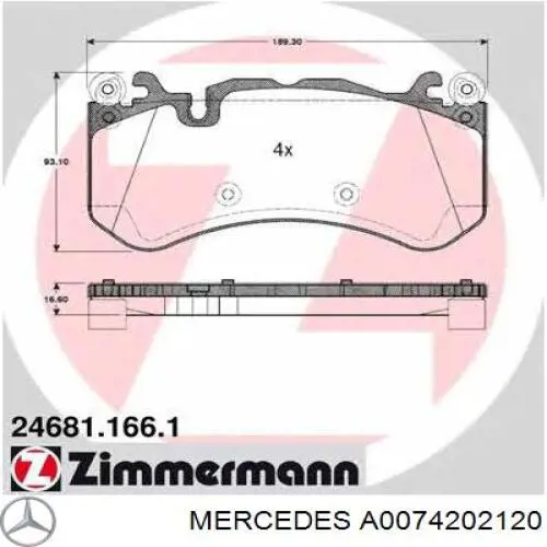 Compre P50164 Brembo Sapatas do freio dianteiras de disco