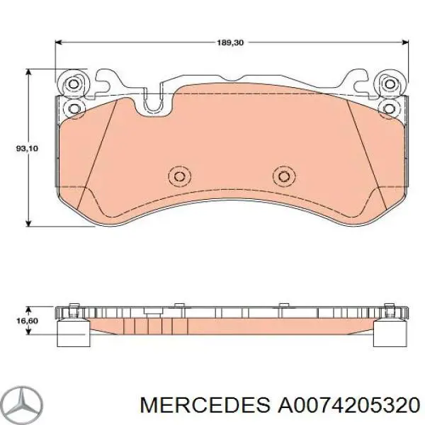Sapatas do freio dianteiras de disco Mercedes A0074205320 preço, a partir de 60,68 USD