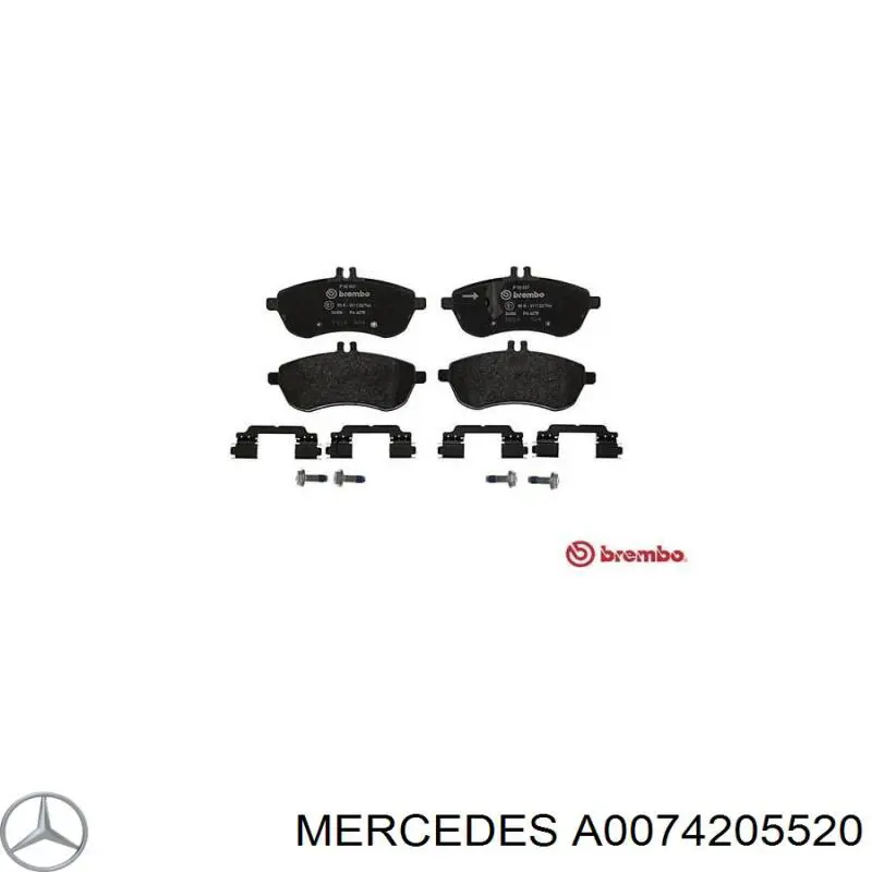 A0074205520 Mercedes Sapatas do freio dianteiras de disco