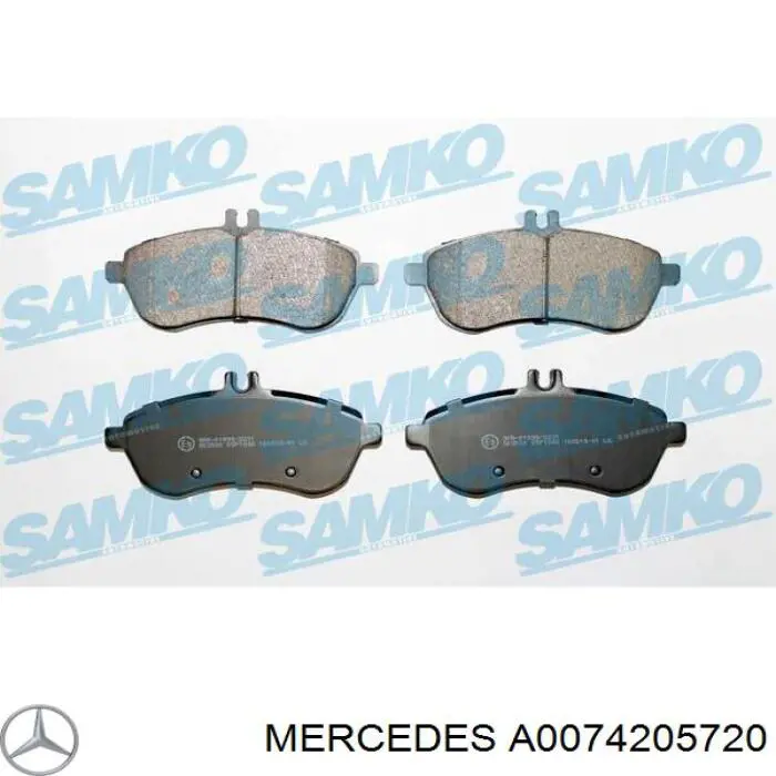 A0074205720 Mercedes Sapatas do freio dianteiras de disco