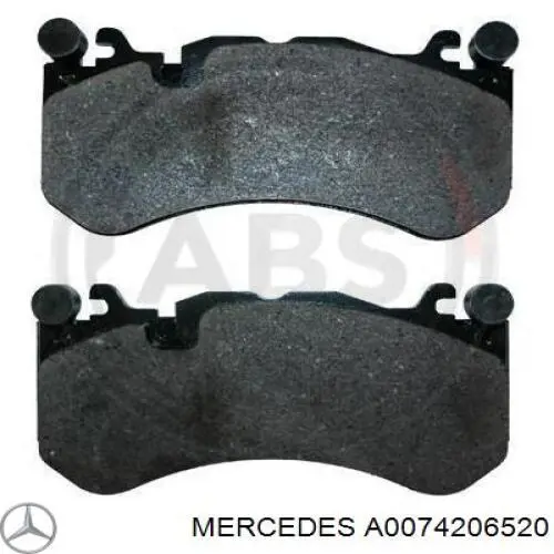 A0074206520 Mercedes Sapatas do freio dianteiras de disco