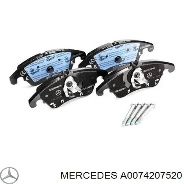A0074207520 Mercedes Sapatas do freio dianteiras de disco
