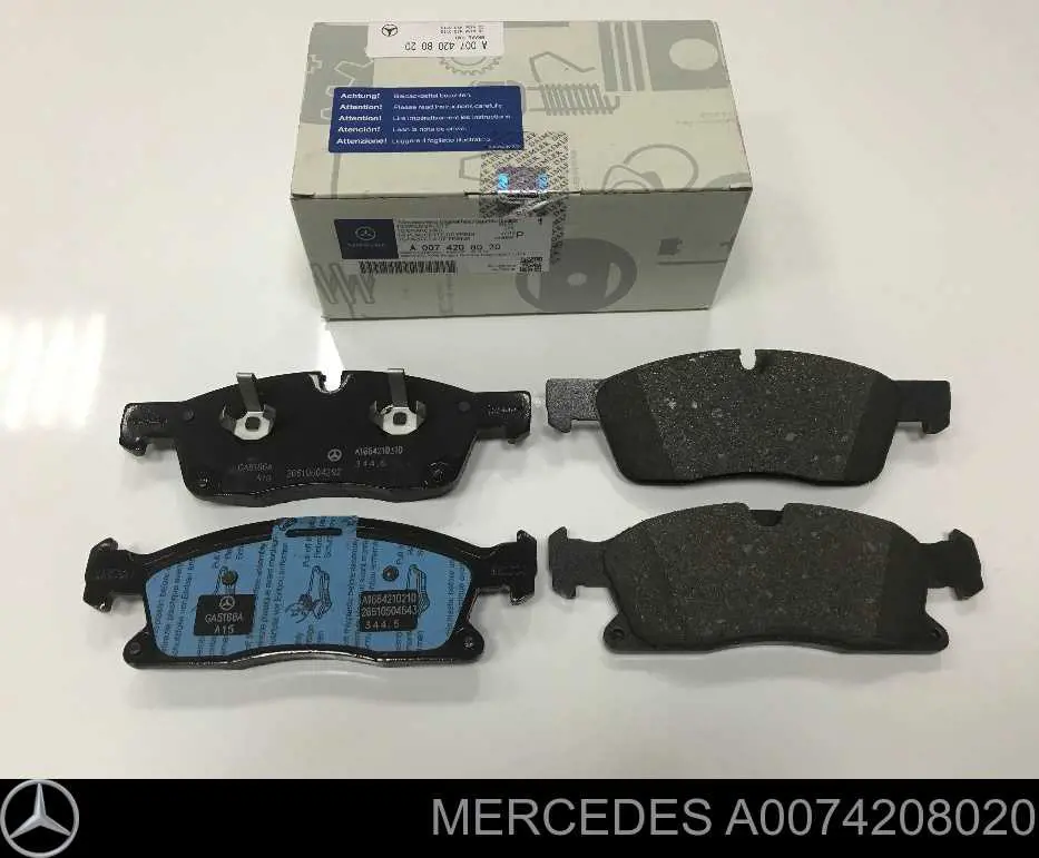 A0074208020 Mercedes Sapatas do freio dianteiras de disco