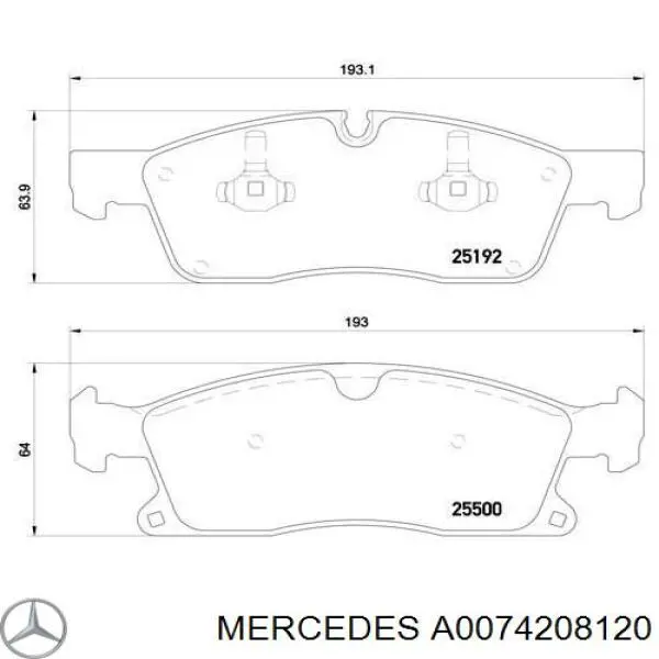 Sapatas do freio dianteiras de disco Mercedes A0074208120 preço, a partir de 59,81 USD