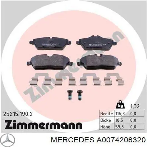 Compre A0074208320 Mercedes Sapatas do freio traseiras de disco