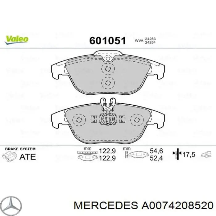 Compre A0074208520 Mercedes Sapatas do freio traseiras de disco
