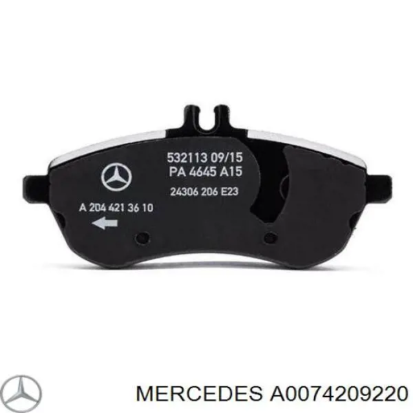 A0074209220 Mercedes Sapatas do freio dianteiras de disco