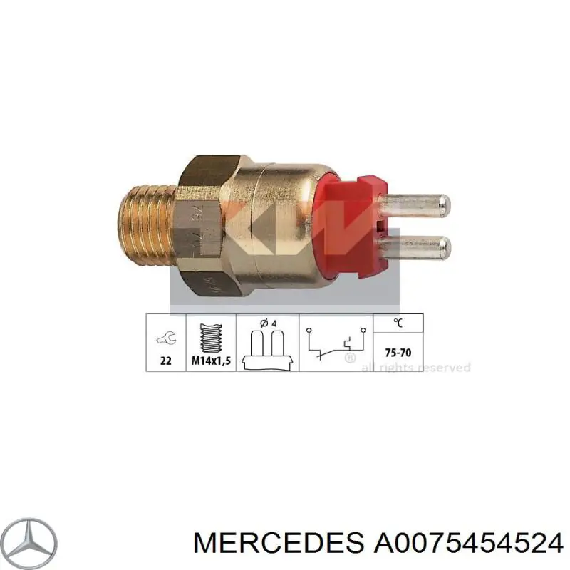 Sensor de temperatura do fluido de esfriamento (de ativação de ventilador do radiador) Mercedes 0075454524 preço, a partir de 44,05 USD