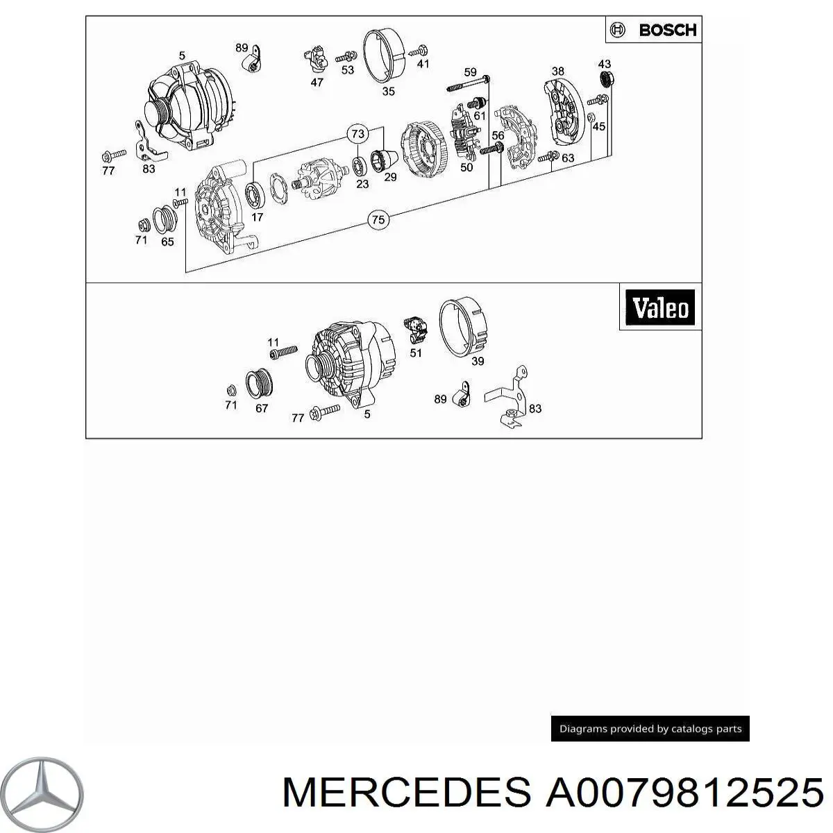 A0079812525 Mercedes Rolamento de suporte da árvore primária da Caixa de Mudança (rolamento de centragem de volante)