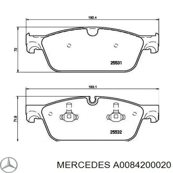 Sapatas do freio dianteiras de disco Mercedes A0084200020 preço, a partir de 85,13 USD