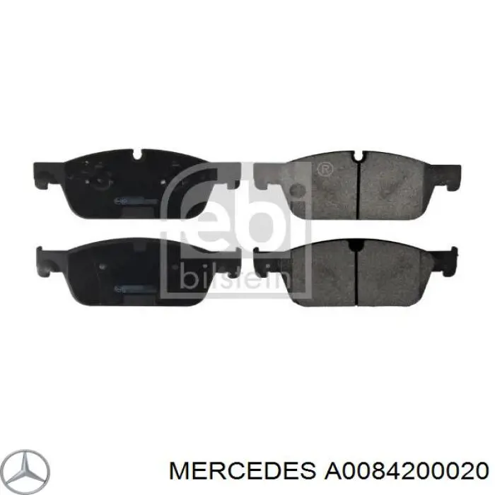 Sapatas do freio dianteiras de disco A0084200020 Mercedes