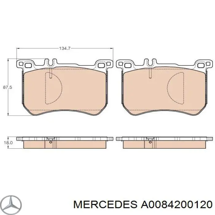Sapatas do freio dianteiras de disco Mercedes A0084200120 preço, a partir de 70,07 USD