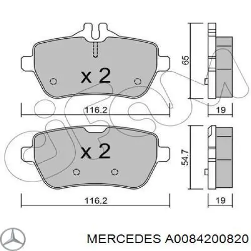 Compre A0084200820 Mercedes Sapatas do freio traseiras de disco