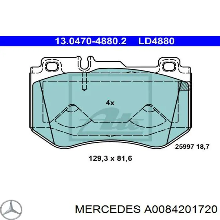Compre A0084201720 Mercedes Sapatas do freio dianteiras de disco