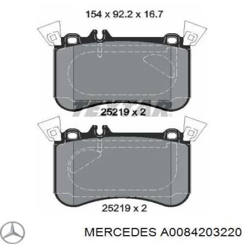 A0084203220 Mercedes Sapatas do freio dianteiras de disco