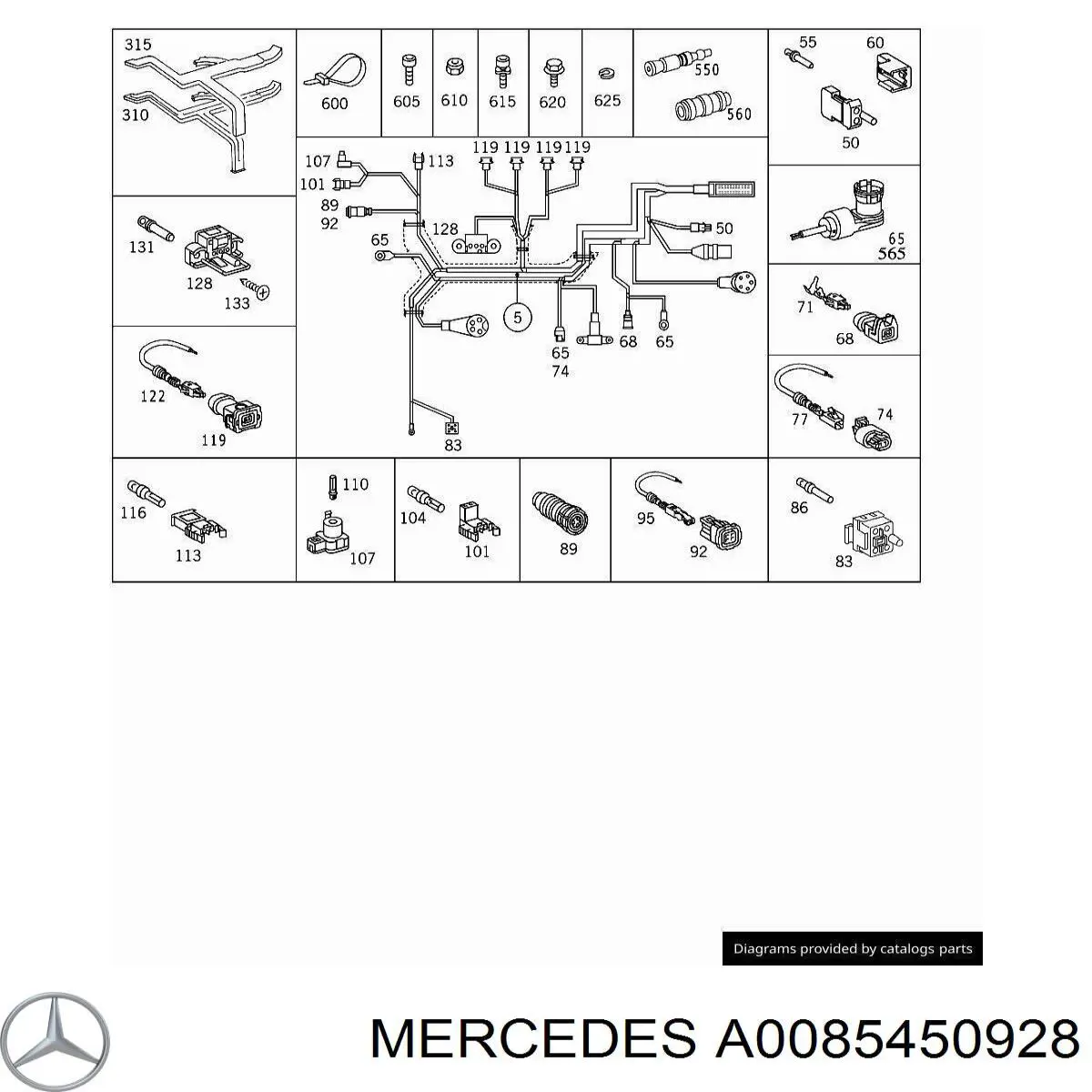 A0085450928 Mercedes Conector do regulador de fases da distribuição (VVT)