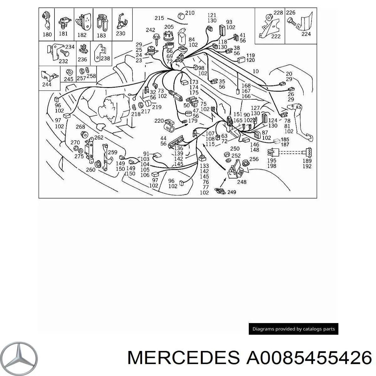 Compre A0085456326 Mercedes Pino do cabo