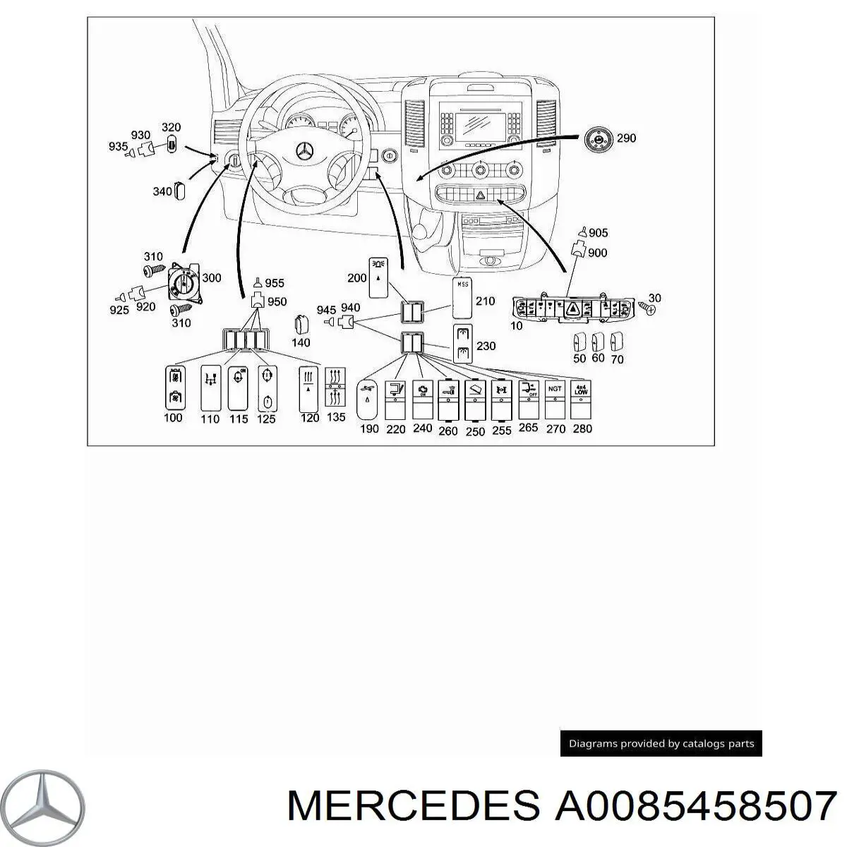  Mercedes A0085458507 preço, a partir de 74,45 USD