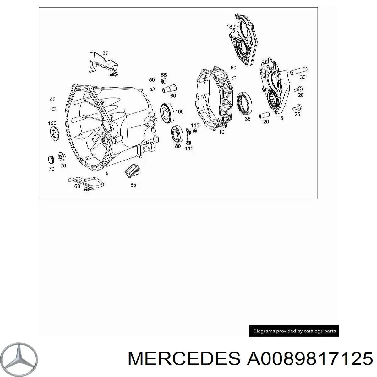 A0089817125 Mercedes Rolamento da árvore intermédia da Caixa de Mudança