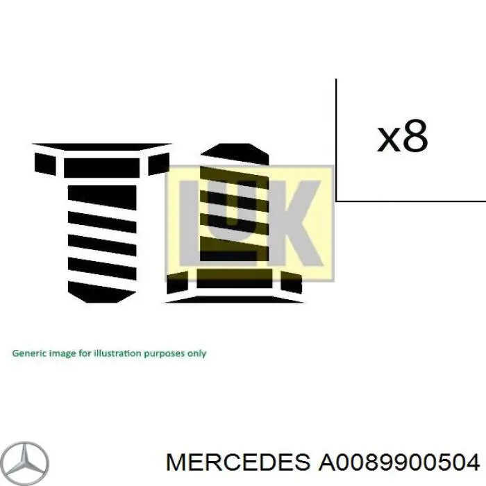 A0089900504 Mercedes Parafuso de fixação de volante