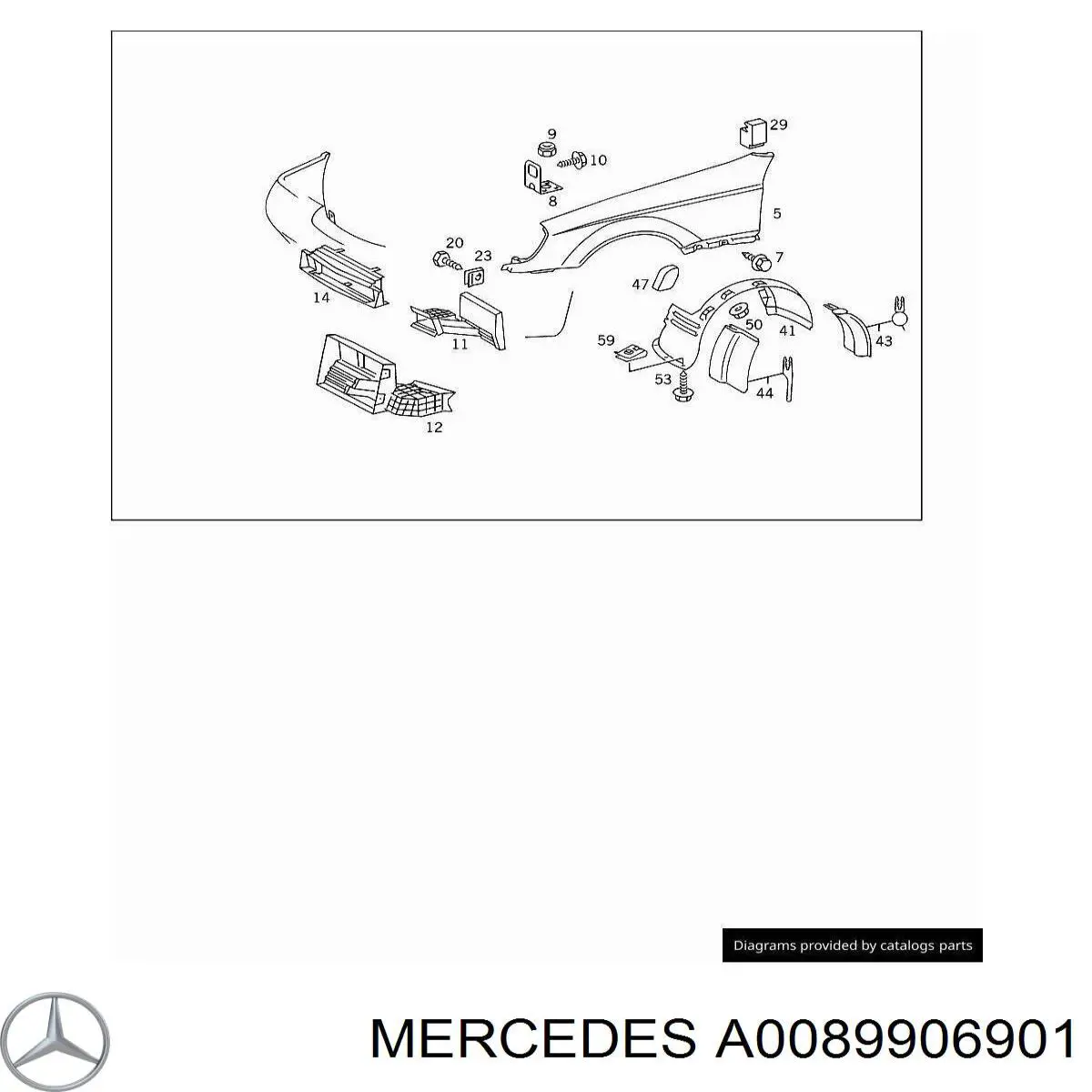 A0089906901 Mercedes Bomba de água (bomba) de esfriamento