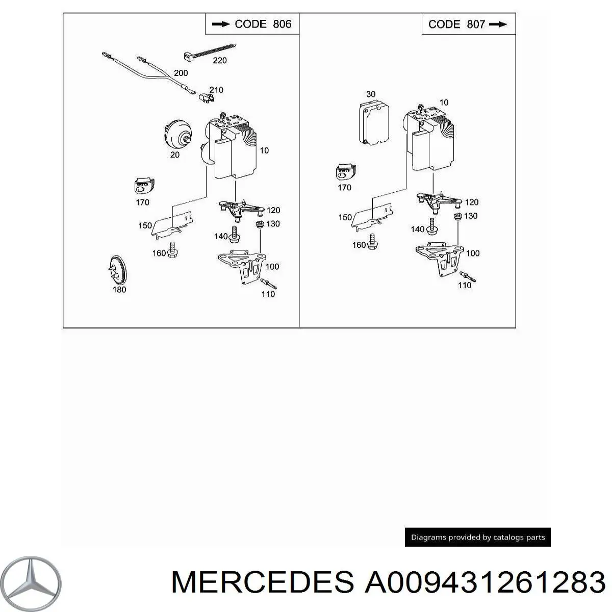 Compre 0054313312 Mercedes Unidade hidráulico de controlo ABS