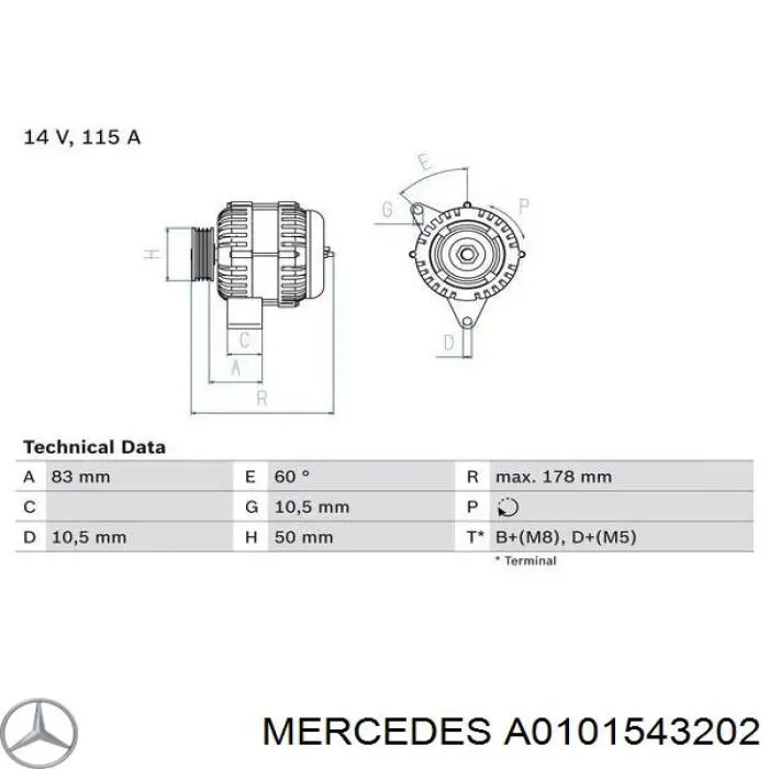 Gerador Mercedes A0101543202 preço, a partir de 102,15 USD