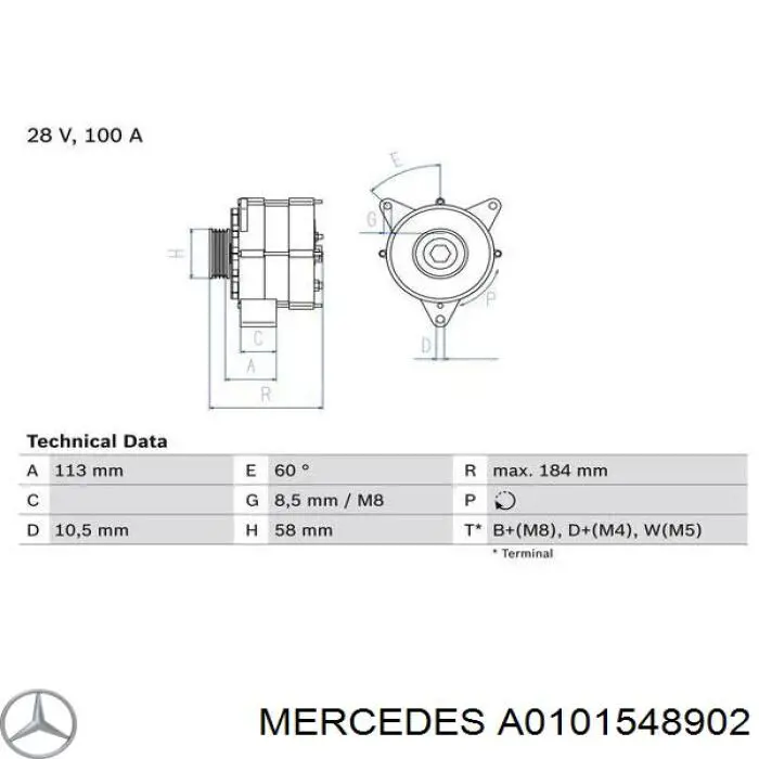 Gerador A0101548902 Mercedes