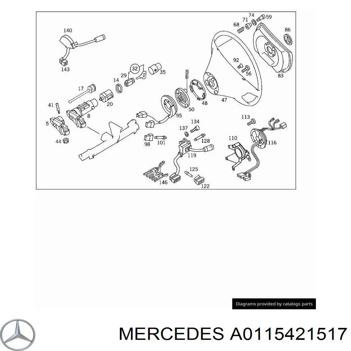 A0115421517 Mercedes Sensor do ângulo de viragem do volante de direção