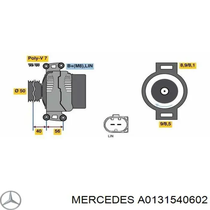 Gerador Mercedes A0131540602 preço, a partir de 348,40 USD